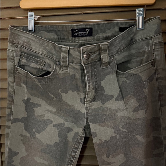 Seven7 Green Camo Skinny Jeans - Picture 3 of 7
